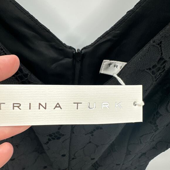 TRINA TURK NWT Black Lace Kianna Fit & Flare Dress // 6 - Picture 6 of 11